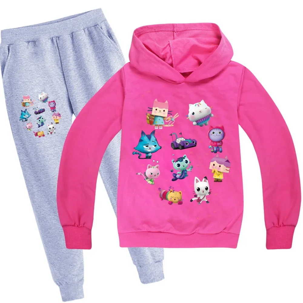 

New Gabbys Doolhouse Clothes Kids Gabi Chat Hoodies&Sweatshirts+Pants 2pcs Sets Boys Cartoon Autumn Tracksuit Baby Girls Outfits