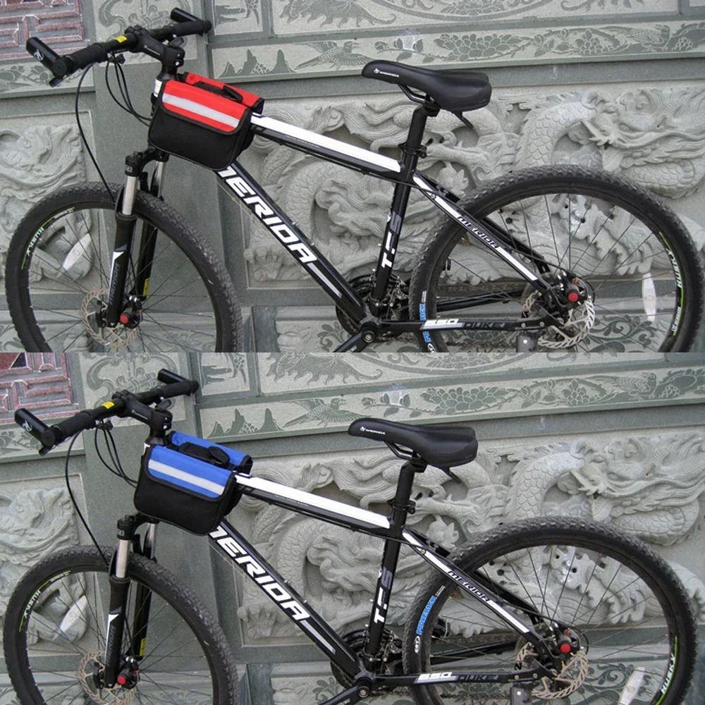 Cycling Side Bags, Bike Frame Saddle Front Tube Bag Double Side Pouch Black,Bike Rack Carrier Saddle Bag Bike Accessories