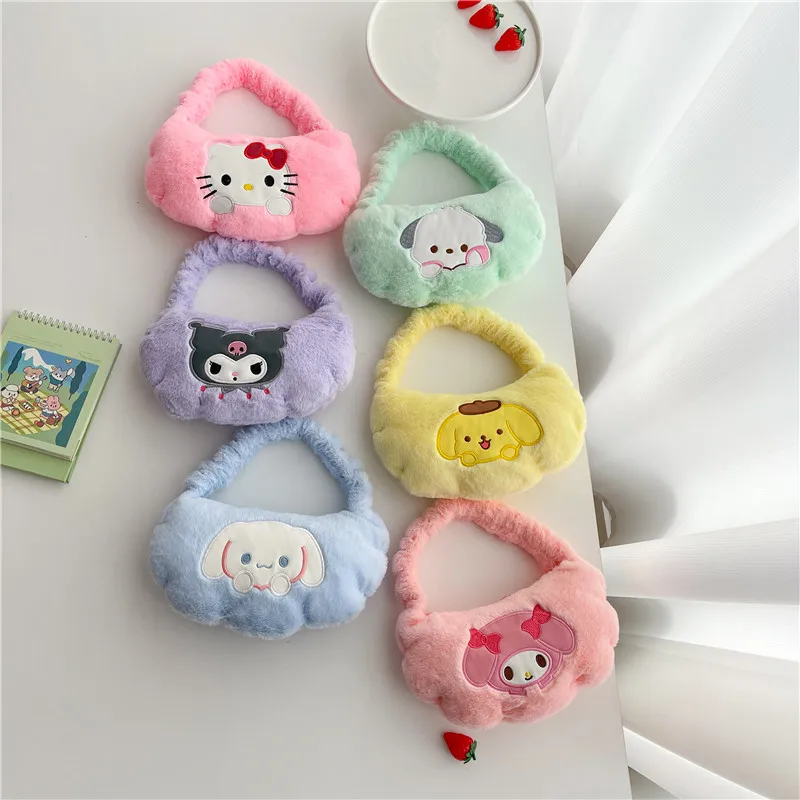 

Kids Bags Shoulder Bags Cartoon Plush One Shoulder Bag Cute Girl Children's Handbag Sanrio Girl Crossbody Bag