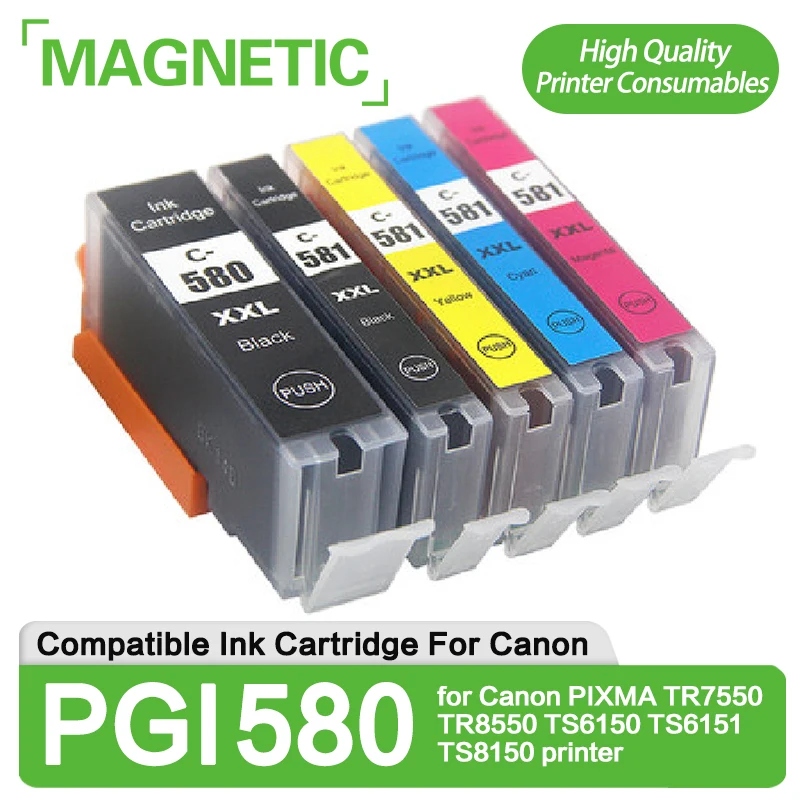 PGI-580 CLI-581 PGI580 CLI581 XXL Ink Cartridge Compatible for Canon PIXMA TR7550 TR8550 TS6150 TS6151 TS8150 printer