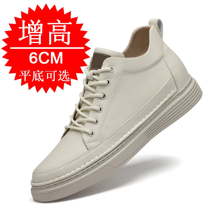 New Genuine Leather Height Increasing Shoes for Men 6cm Invisible Elevator Sneakers Sport Zapatillas De Hombre Hidden Heel Shoes