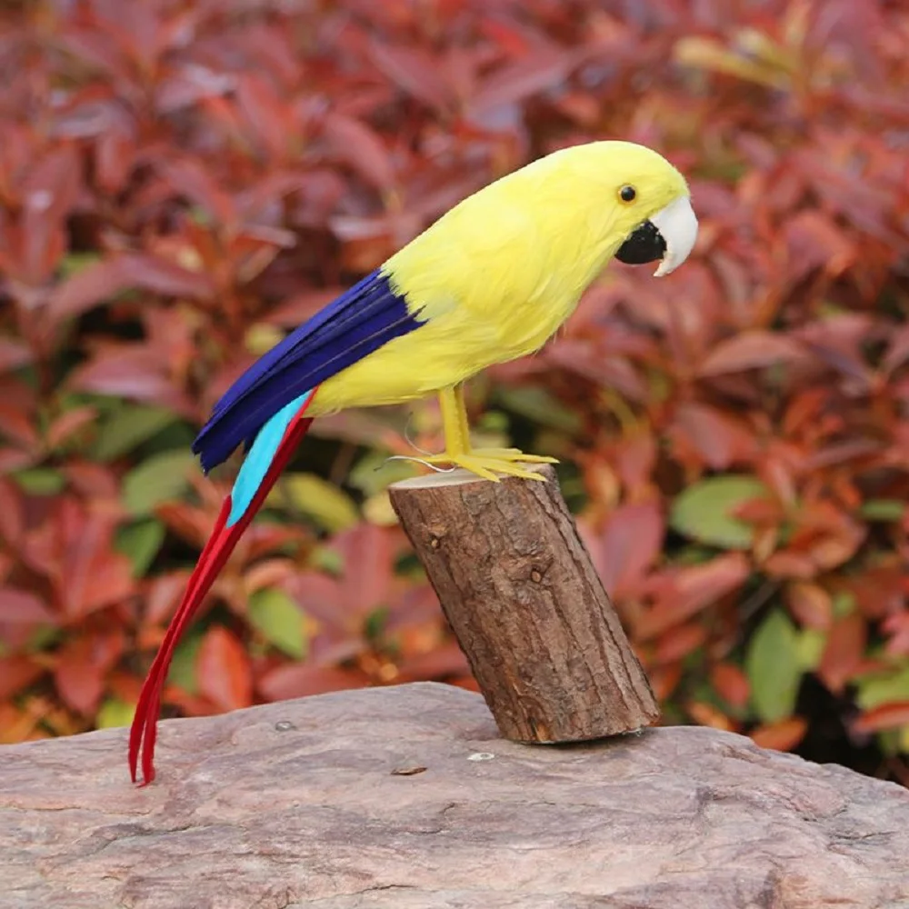 cute simulation foam&feather yellow parrot model bird gift about 30cm xf2958