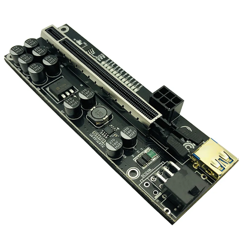 1-10PCS PCIE Riser Adapter Board Card PCI Express X16 Extender VER011 USB 3.0 PCI-E Riser VER 011 SATA 15pin to 6pin Power Cable