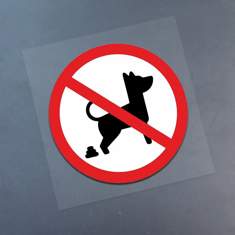 Waterproof Decals No Dog Pooping Sticker Warning Sign Cover Scratches Sunscreen Vinyl Decals Car Accessories Pegatinas