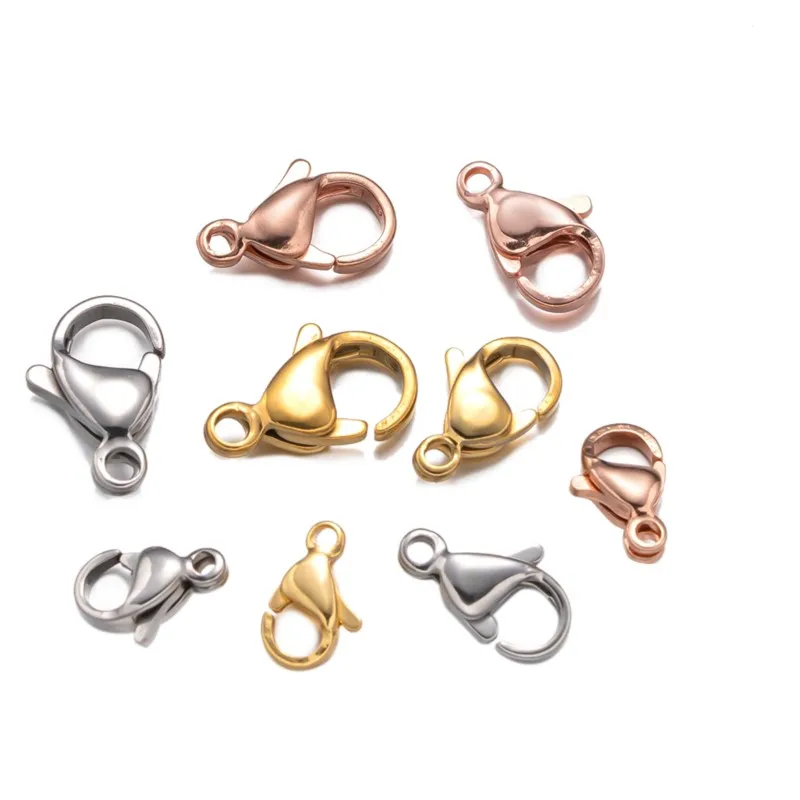 20/40pcs Stainless Steel Gold Plated Lobster Clasp Claw Clasp For Bracelet Necklace Chain Diy Jewelry Making Findings Supplies