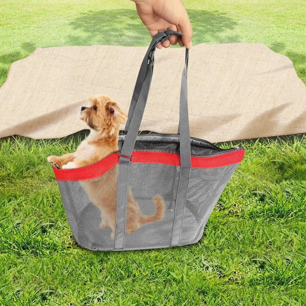 Pet Carrier Bags Mesh,Foldable Handbag,Breathable Pet Mesh Outing Bag,Zippered Cat Carrying Bag,for Outing Park Walks