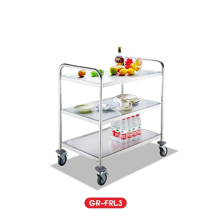 

Hotel and Restaurant Stainless Steel Dining Cart Food Service Trolleys