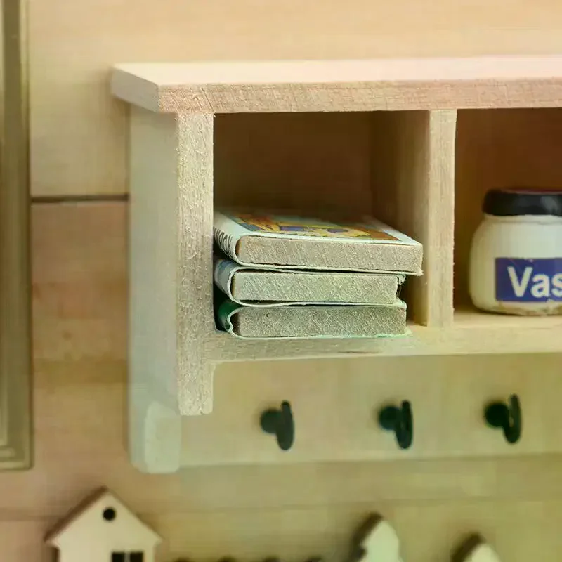 1/12 Poppenhuis Simulatie Mini Wandplank Ophangrek Model Poppenhuis Woonmeubilair Decoratie Poppenhuis Accessoires