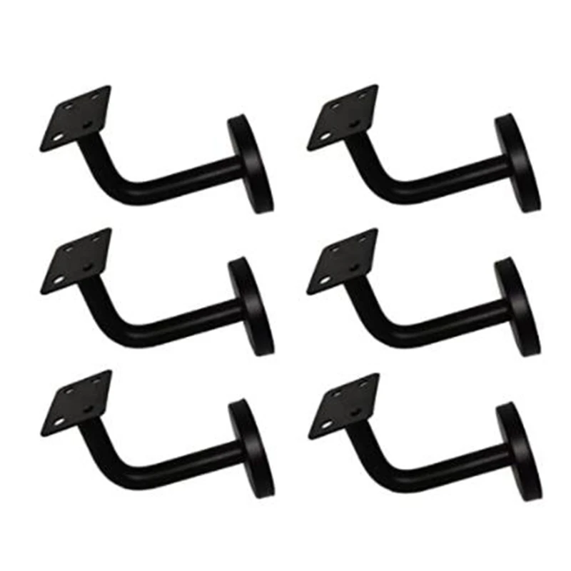 AT03 Top 6 ชิ้นสแตนเลสสตีลบันได Handrail Bracket,Heavy Duty ราวบันไดสนับสนุน, ราววงเล็บสําหรับรางแบน