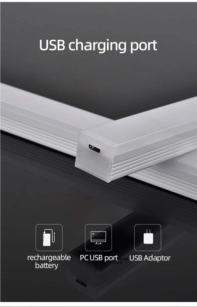 Motion Sensor Lamp Night Light Wireless LED USB Type C Rechargeable Lamp for Kitchen Cabinet Bedroom Wardrobe Staircase Lighting