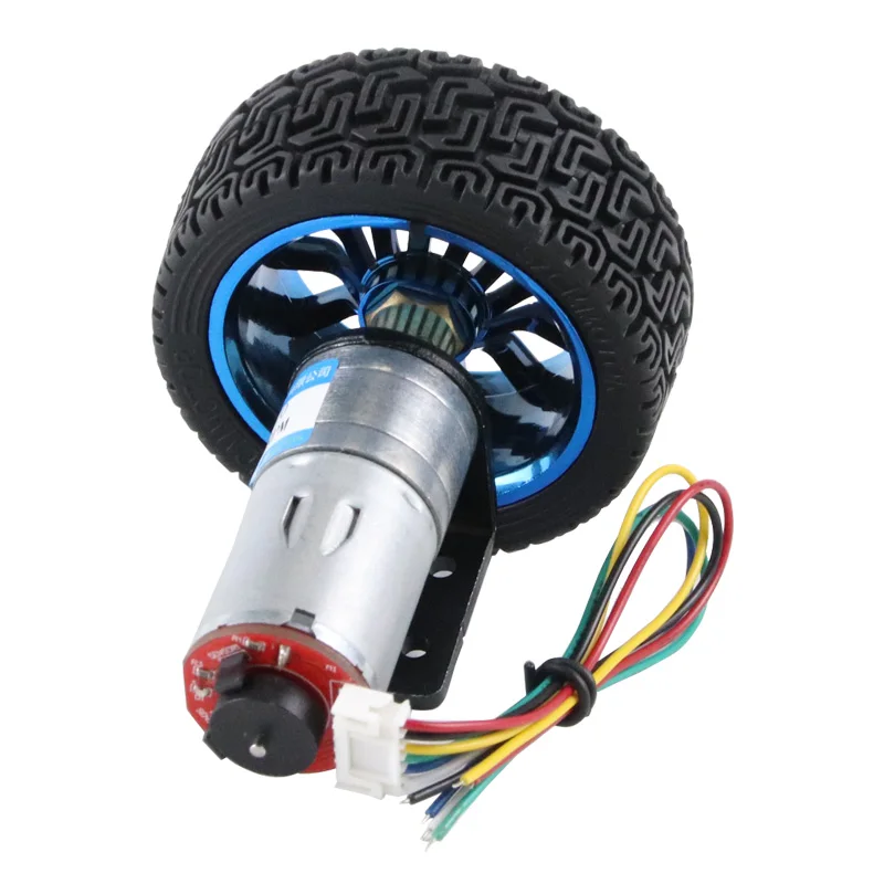 JGA25-370 DC Encoder Gear Motor Robot Parts 6V 12V 24V Geared Motors 65mm Wheel Kit Set Gearmotors for Robot Toy Car