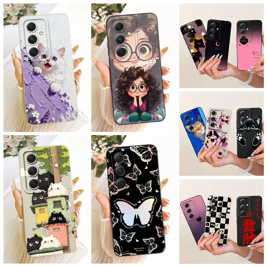 For Samsung Galaxy S23 FE Case S23 Plus Cute Cat New Candy Painted Cover Soft Silicone Case For Samsung S23 Ultra S 23 S23+ Bags