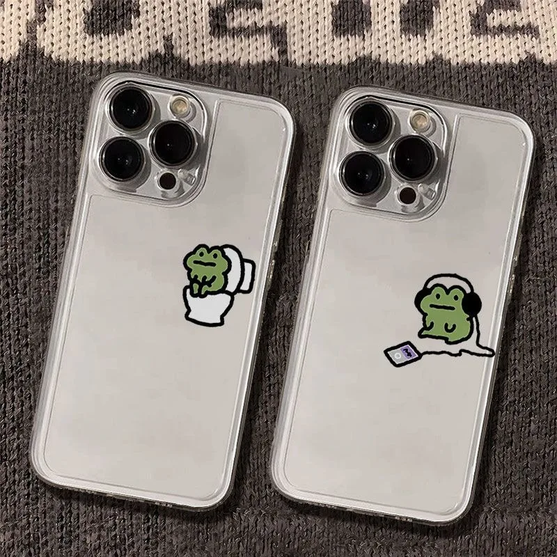 Cartoon Little Frog Phone Case For Samsung A57 A07 A36 A26 A56 A16 A06 A55 A35 A25 A15 A05 A54 A34 A24 A14 A13 A53 Clear Cover