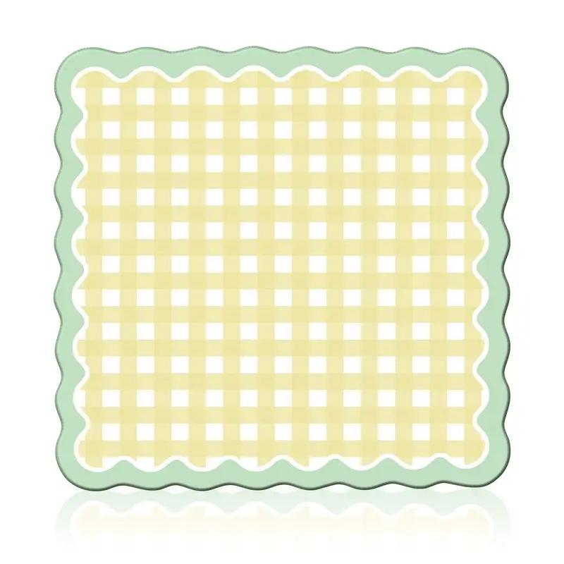 Square Mahjong Table Mat with Lace Grid Anti slip Noise Reduction Game Mat Portable Desktop Decoration