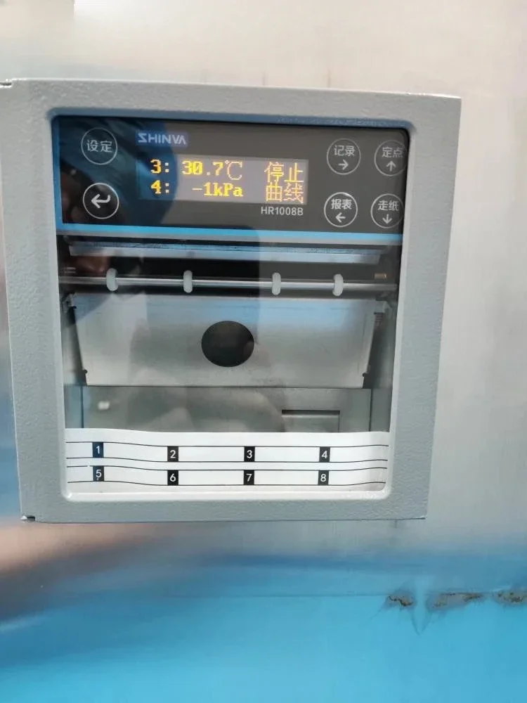 

The steam sterilizer has a paper recorder HR1008B-2 or 6.