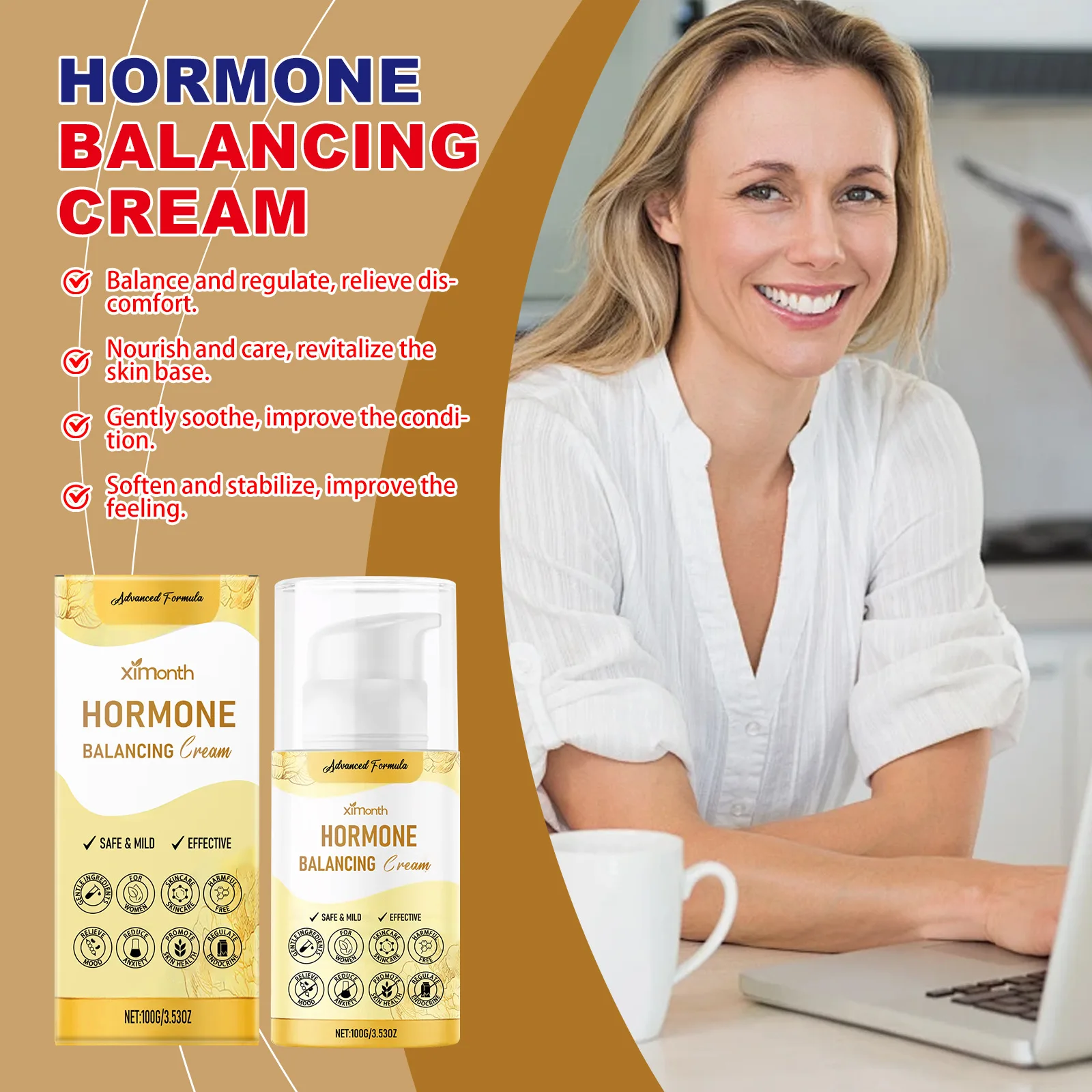 

Hormone Balancing Cream Regulate Hormone Relieve Menopausal Symptoms Relaxing Body Mind Estrogen Relief Women Skin Health Care