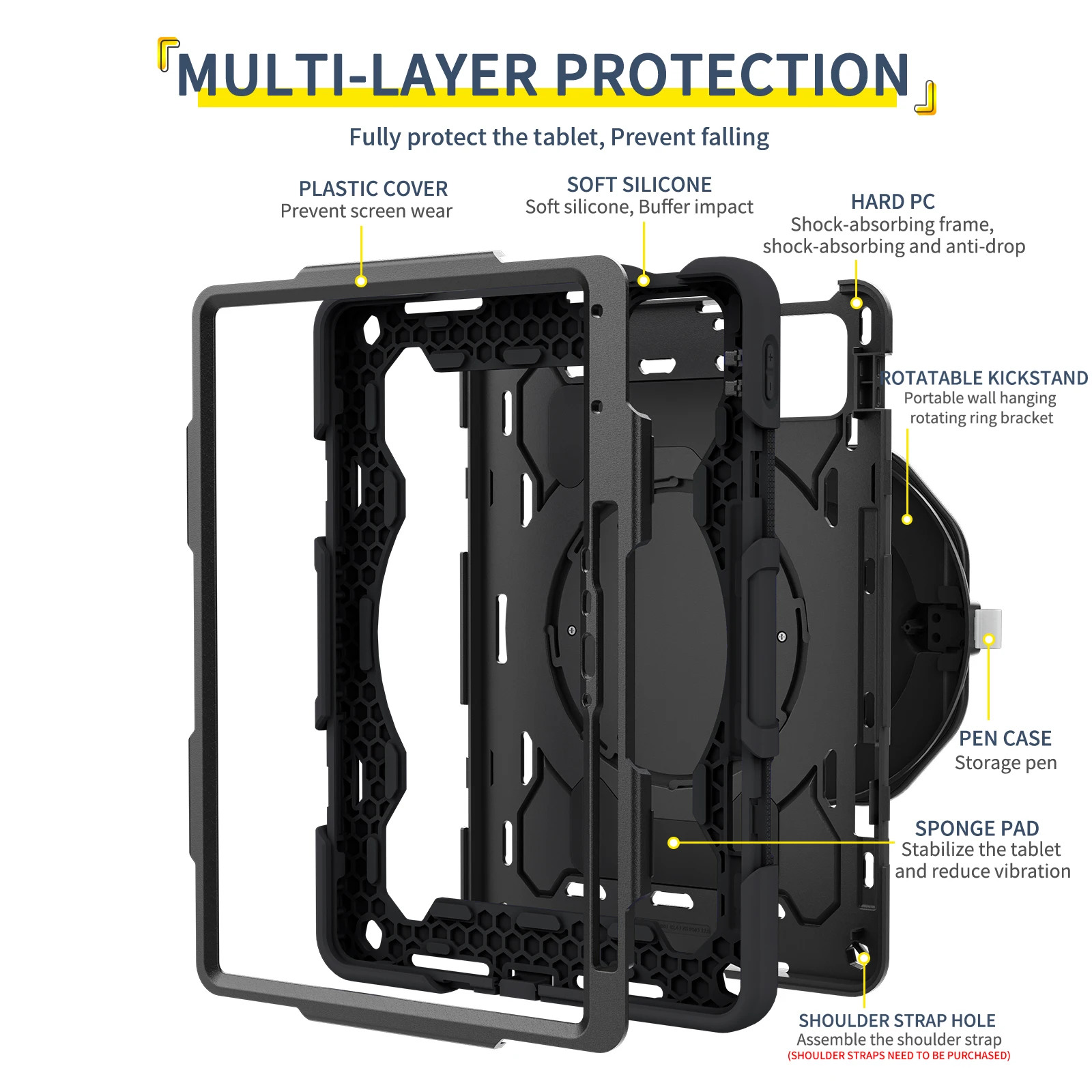 360 Rotating Handle Grip Case For Xiaomi Pad 9 Pro 2026 7S Pro 12.5 2025 6S 5 Pro 12.4 2024 2022 Stand Rugged Heavy Duty Cover