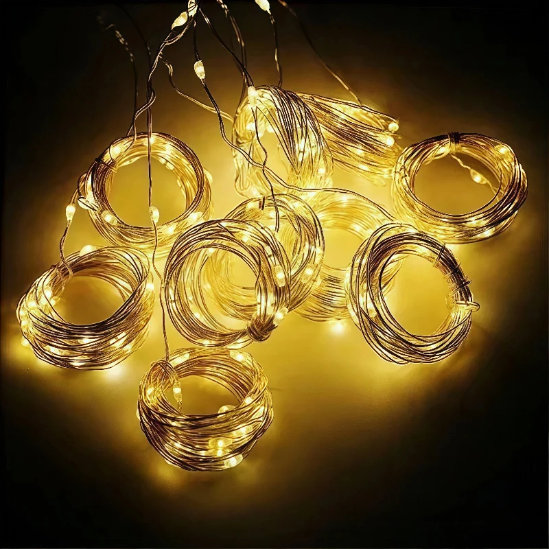 1-3M Warm White USB LED String Light 8 Modes Christmas Fairy Garland Curtain Decorative Home Holiday New Year Lamp