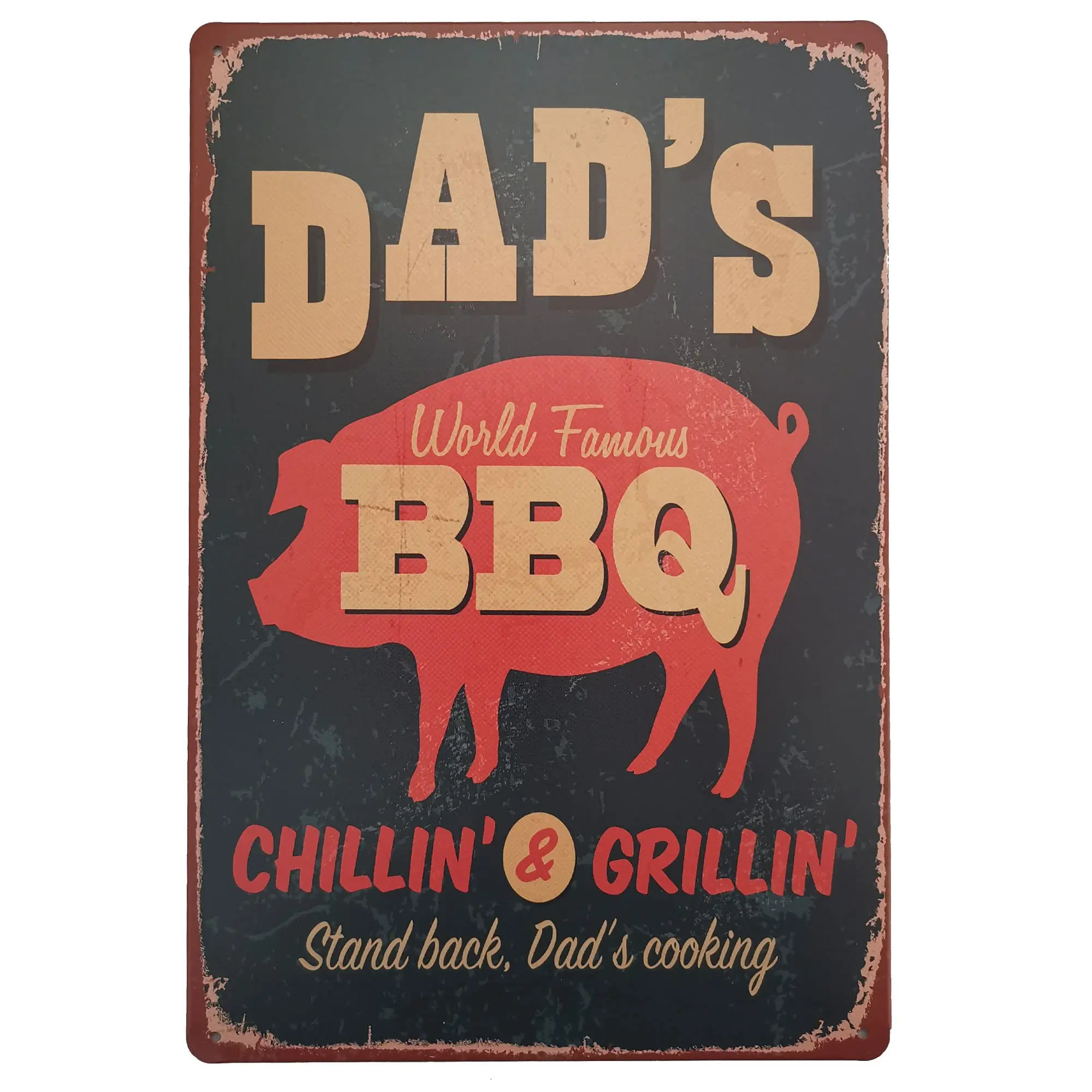 ERLOOD Предупреждение BBQ Zone винтажные жестяные знаки наружный Ретро металлический настенный постер декоративный жестяной знак 8x12 (папин барбекю)