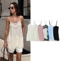 Tidalyf 2025 nuevas mujeres Cami Top corazón cuello encaje sin mangas Casual Sexy verano fiesta moda Multi Color