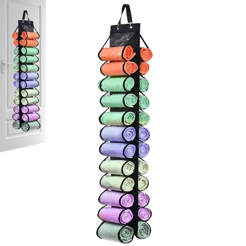 Legging Storage 24 Pockets Closet Organizers For Pants Double-sided Space Saver Bags Over The Door Legging Storage Hanger 24