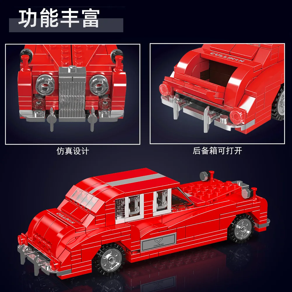 MOLD KING 433 pezzi Kit di costruzione Roadster vintage Blocchi modello di auto da corsa classica per bambini Adulti STEM Regalo di Natale educativo