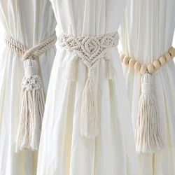 Bohemian Style Hand-woven Curtain Tie Rope With Beadfringe Farmhouse Decorative Pendant Curtain Tassel Strap Room Decor