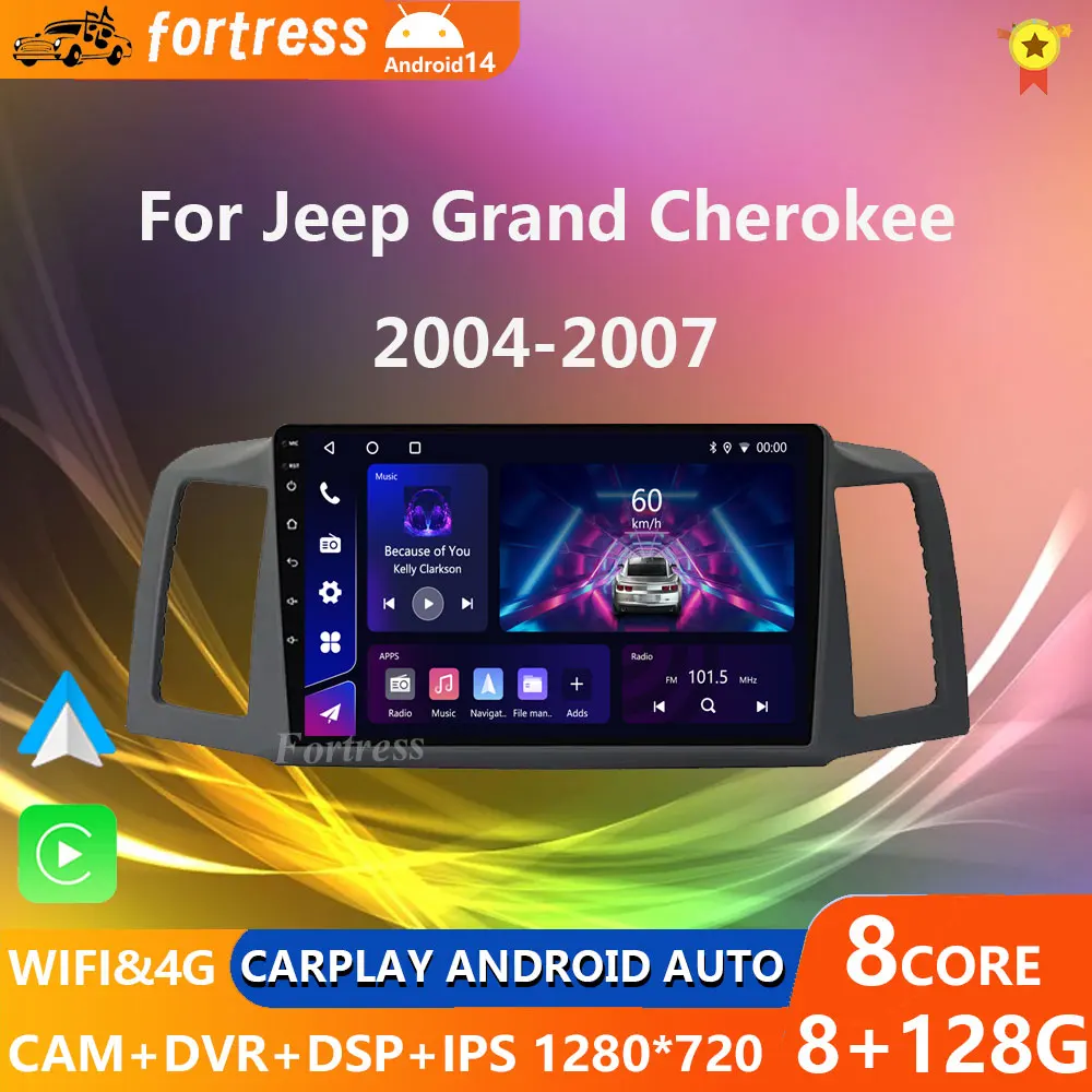 

4G 8Core Android 12 Auto Stereo Car Radio For JEEP Grand Cherokee 2004-2007 Car Multimedia Player GPS Carplay 2din