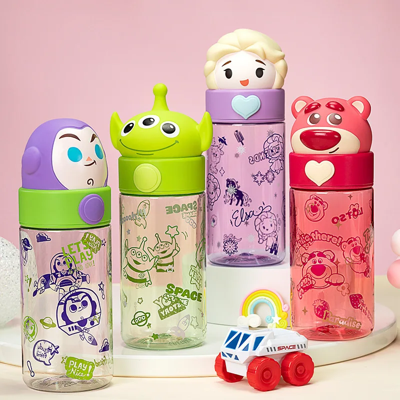 kawaii Lotso Alien Anime Cartoon Water Bottle Tritan Transparante Drinking  Cups Sport Cup For Travel Camping Kids Students