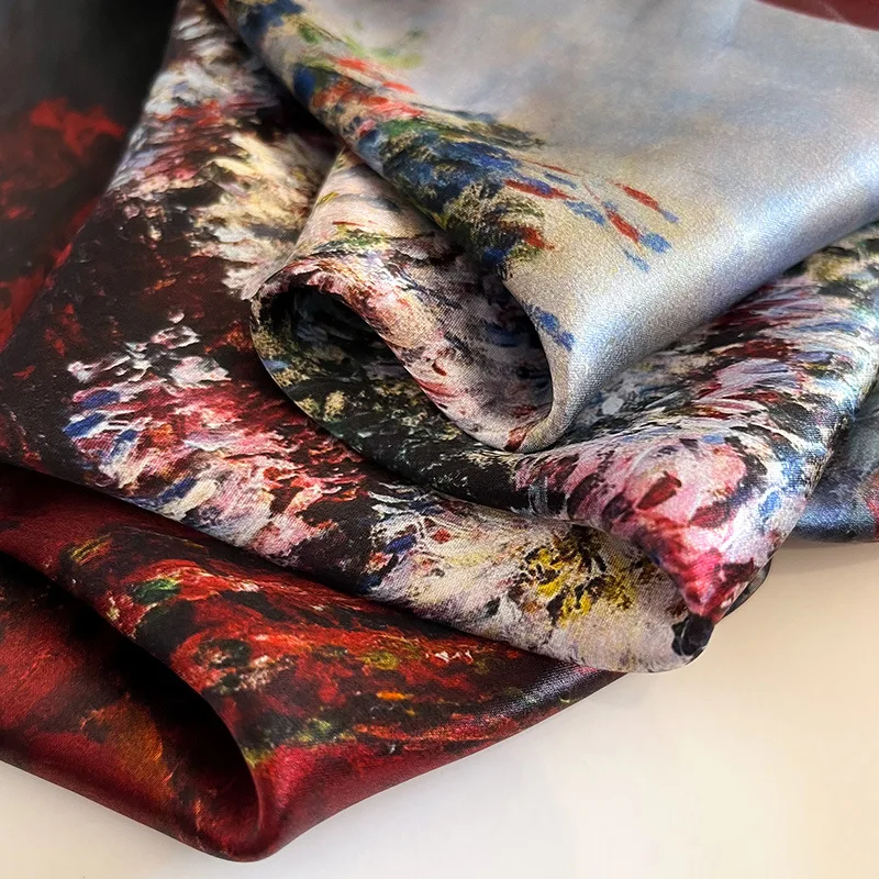 Fashion Scarves Print 100% Twill Silk Scarf Women Shawls Elegant Smale Floral Square Scarves Bandana Headband Kerchief