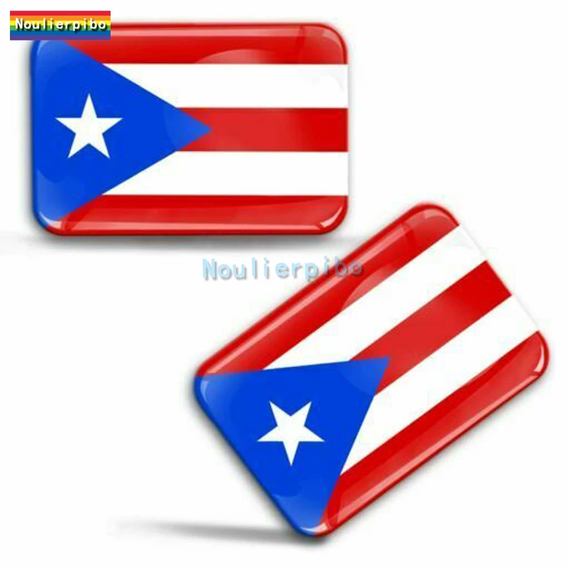 3D Car Sticker Puerto Rico Flag Badge Sticker Epoxy Dome Sticker Car Window Mirror Motorcycle Laptop Mobile Phone Vinyl Decal