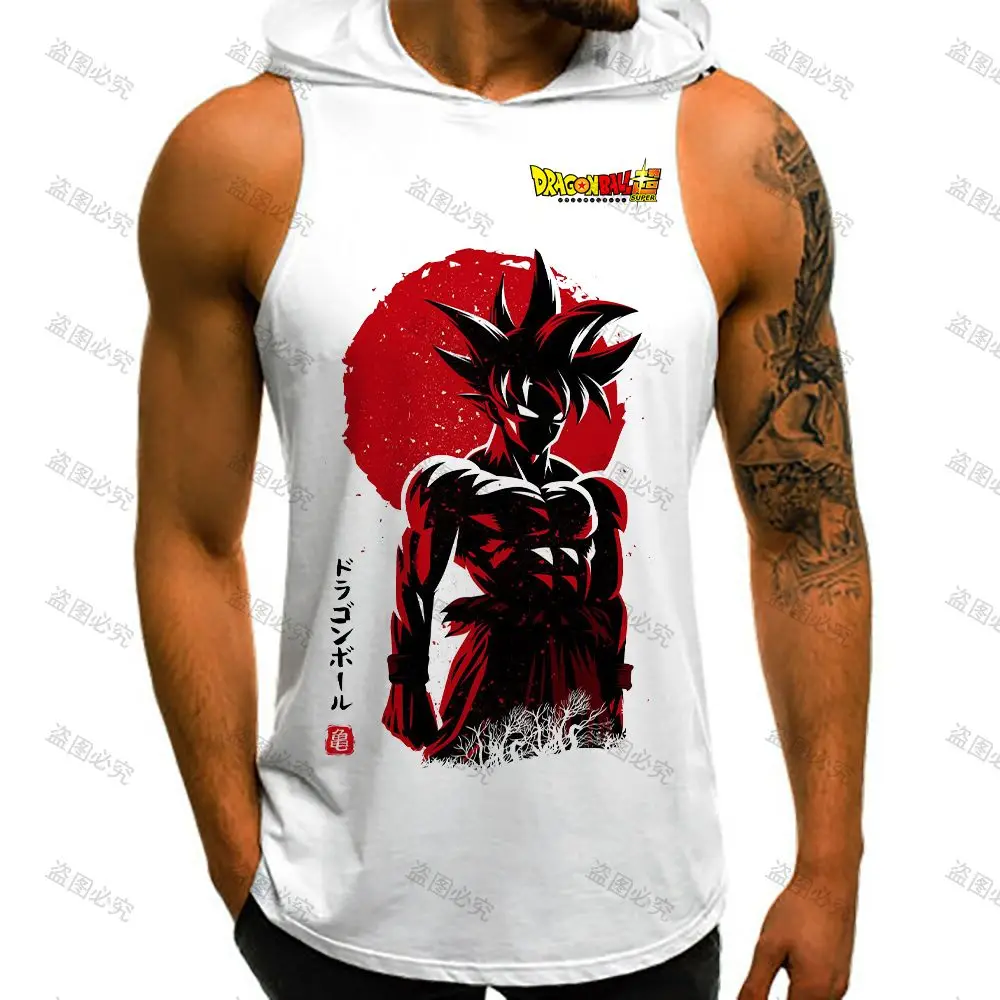 

High Quality Dragon Ball Z Top Anime Vest With Hood Gym Clothing Men Fashion Men's Hip Hop Y2k 2023 Streetwear Essentials New