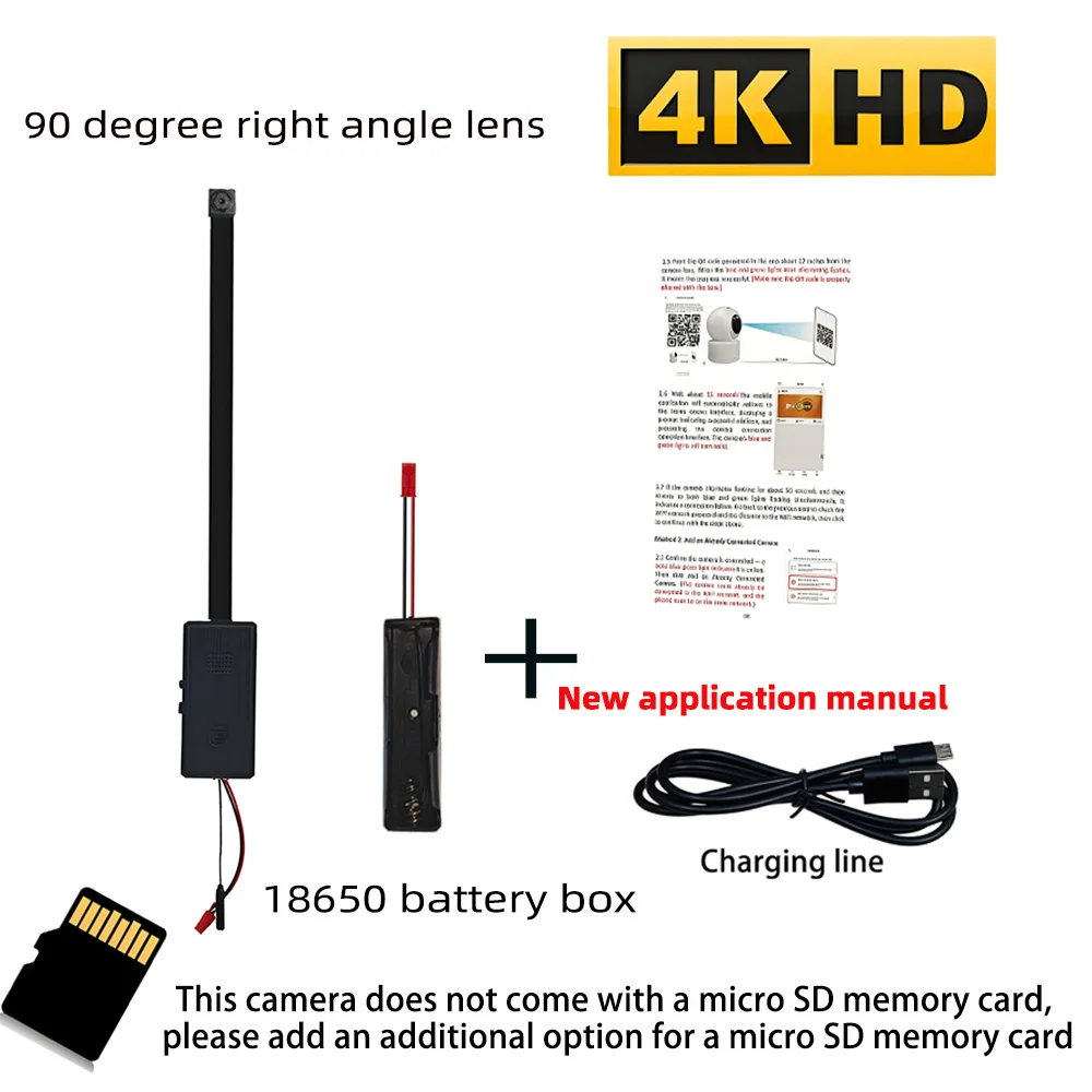 Gloednieuwe 4K HD mini WiFi-camera, ondersteunt weergave op afstand, bewegingsdetectie, lusopname, doe-het-zelf draadloze camera voor thuis