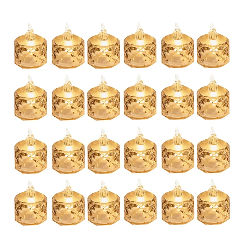 

A21Q-24 шт. светодиодные чайные свечи на батарейках бездымные свечи для свадьбы на день Святого Валентина, обеденные столы (1,42X1,97 дюйма)