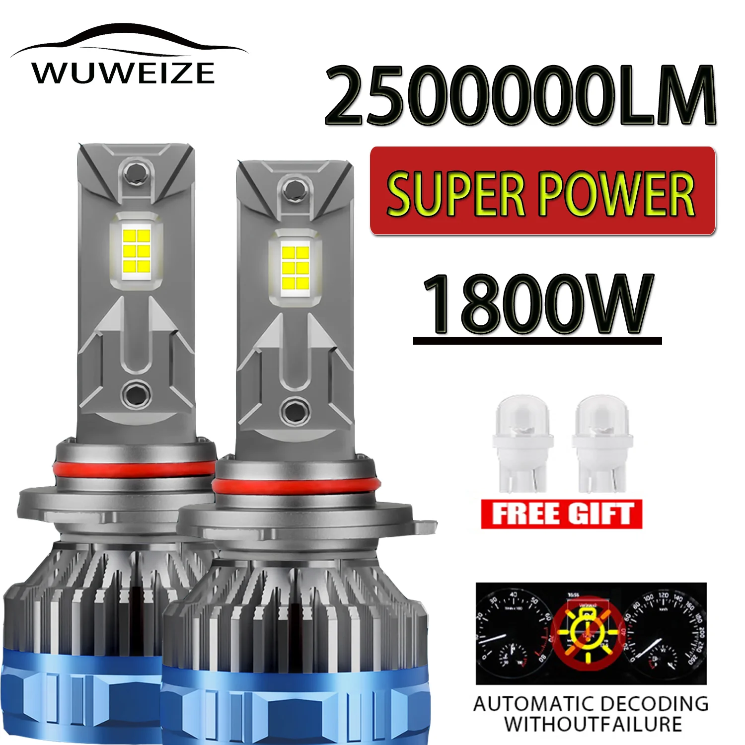 WUWEIZE  Led Headlight Lamp Bulb High Power Canbus 6000K 3570 CSP Chip  Lighthouse 12V 24V  H7 H1 H11 H8 9005 9006 HB3 HB4 H9