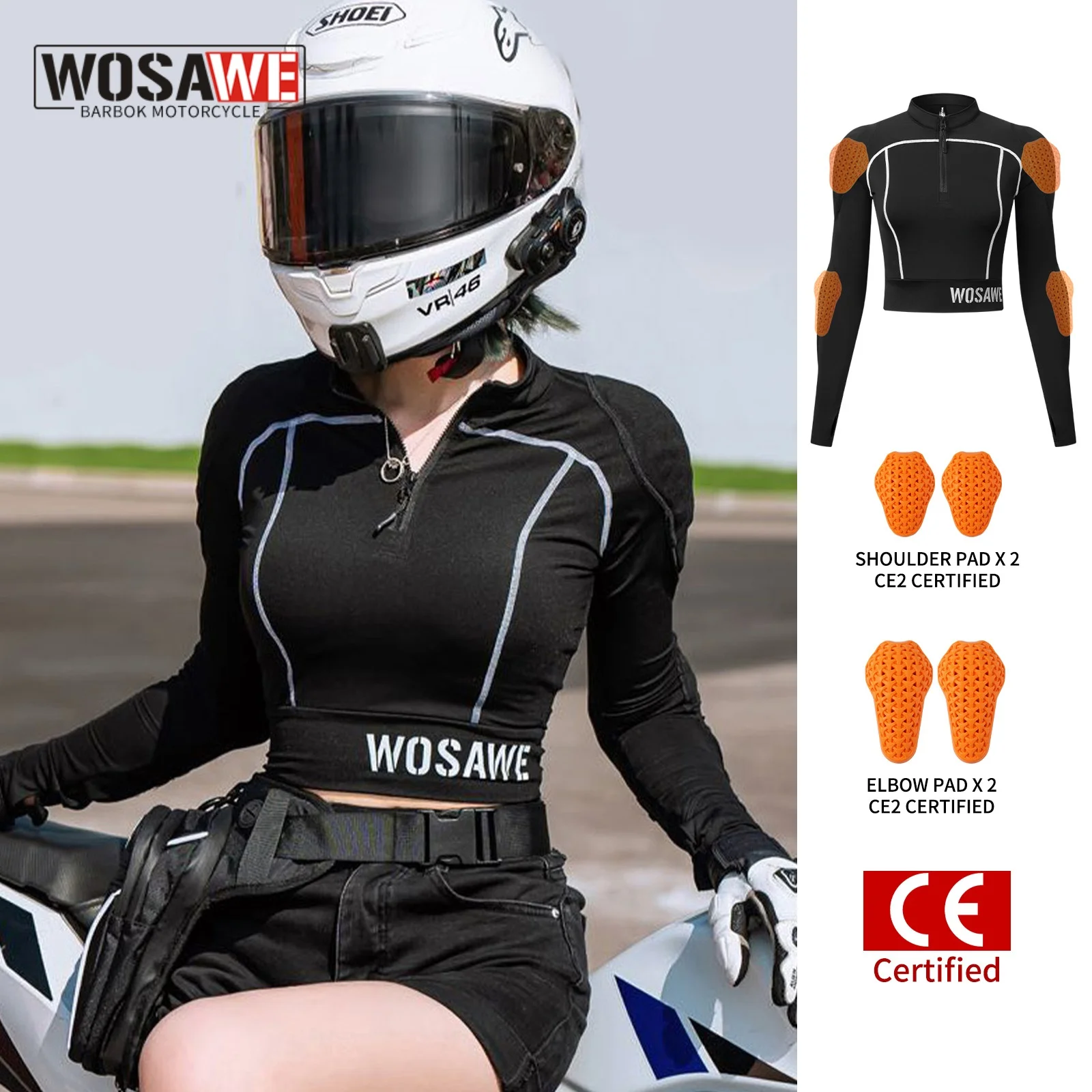 

WOSAWE Women Summer Motorcycle Armor Jacket Motocross Full Body Armor Motobiker Racing Armor CE Level 2 Protection Gear