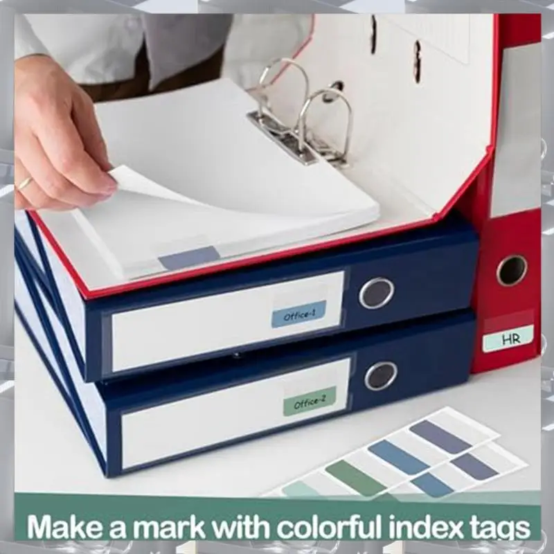 ขายร้อน-Multicolor Self-Adhesive Book Tabsเครื่องหมายหน้าแท็บ 1.8X1.1 นิ้วเขียนได้แท็บหน้าโปร่งใสสําหรับNotebookfile