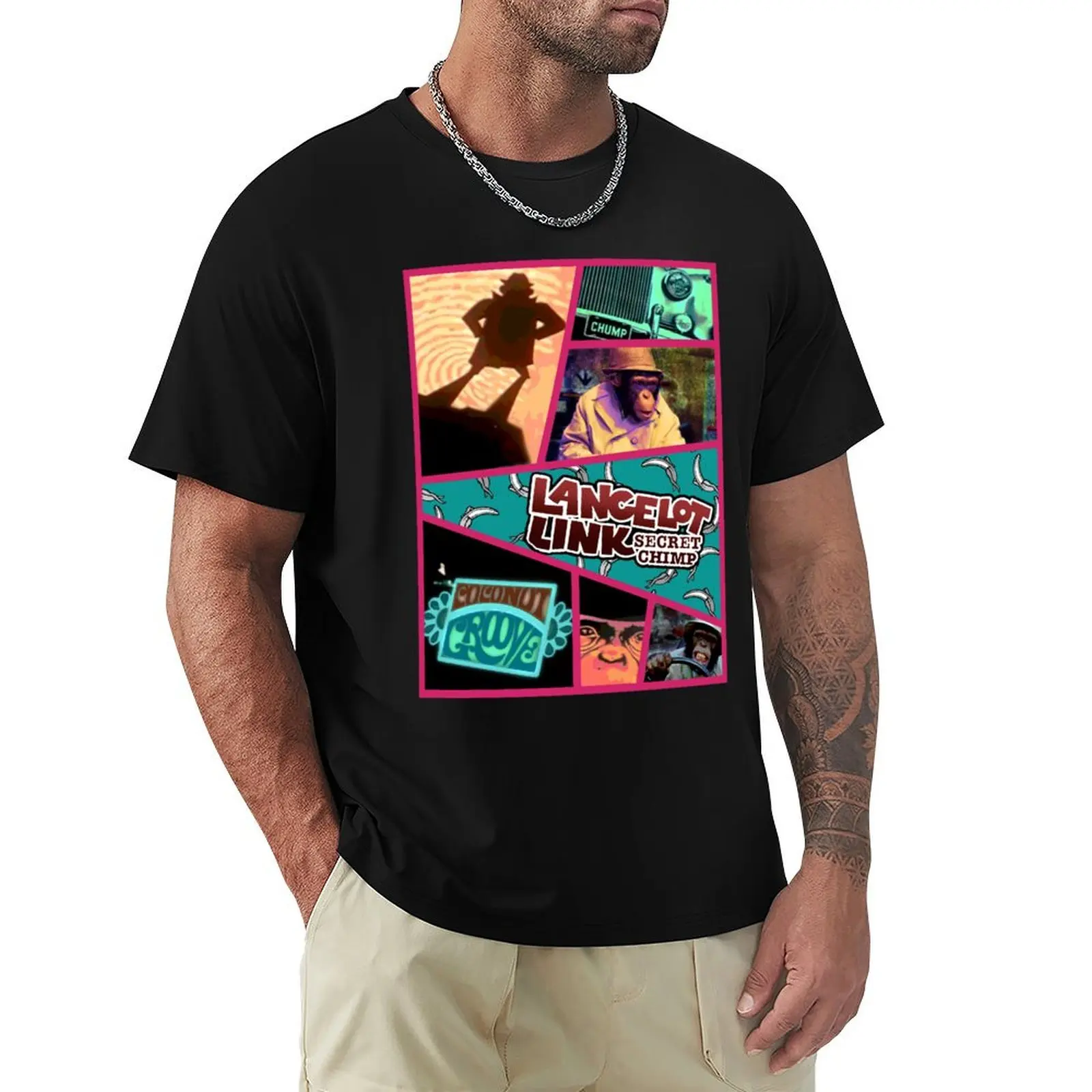 

Lancelot Link Secret Chimp T-Shirt plus sizes tops outfits for men