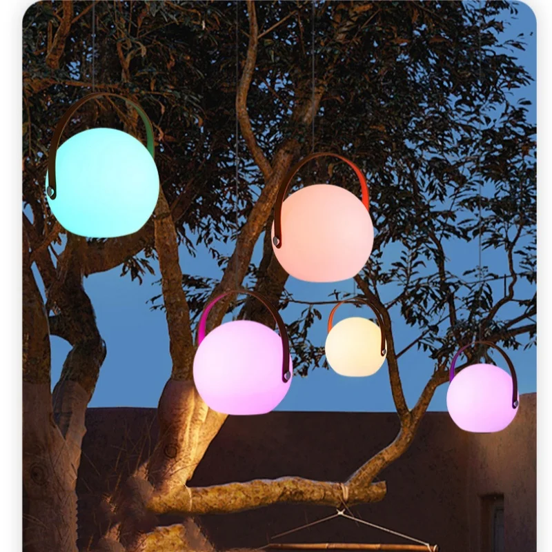 Creative outdoor LED light atmosphere hand lamp portable ball gift chandelier simple custom bedroom charging bedside nightlight