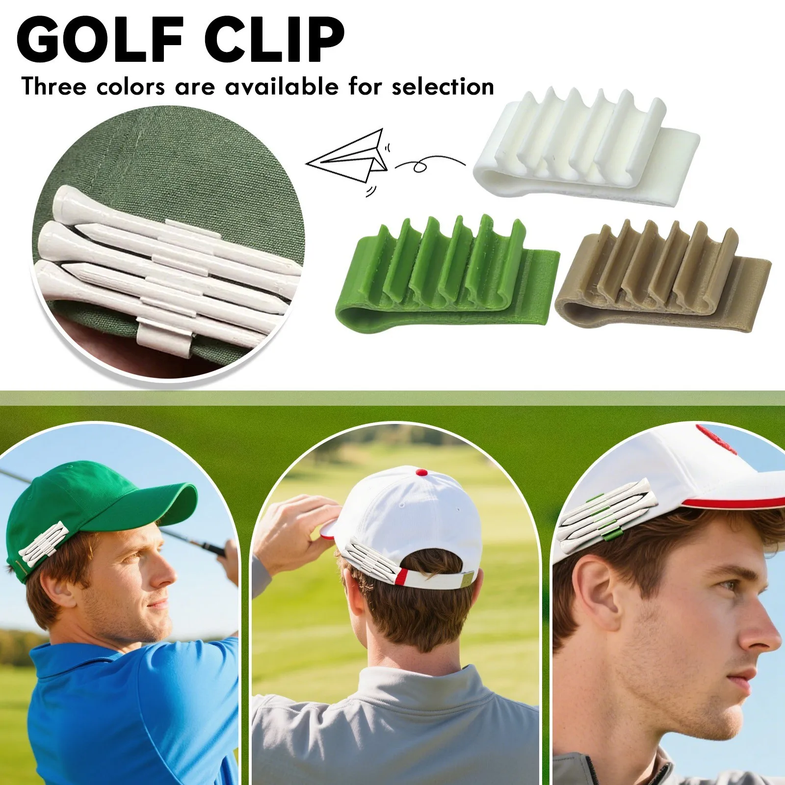 Hat Clip Golf Seat Holder Fits Brimmed Hats Visors Holds 5 Golf Seats For Quick Access Portable Golf Tee Clip Golf Accessories