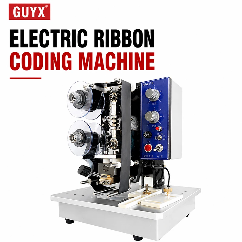 HP-241B Electric Ribbon Coding Machine Hot Foil Printer Date Batch Code Printing Machine for Packaging Bags Labels