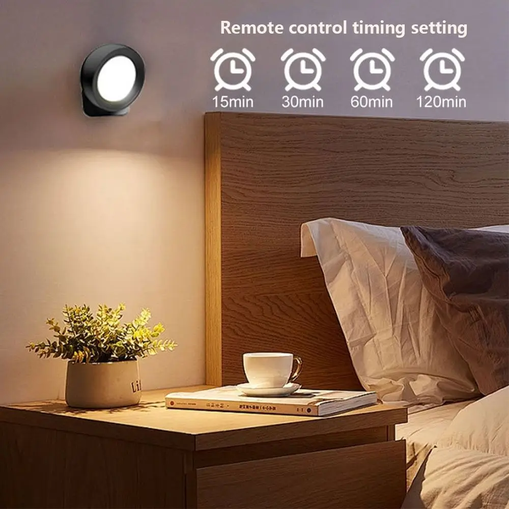 4-color Temperature LED Wall Sconces light Adjustable Dimming Timer Magnetic Wall Light 360° Rotatable Non Punching Wall Lamp