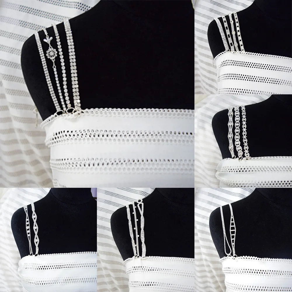 

Various 2pcs Classic Style Silver Rhinestone Bikini Connector Bra Hook And Loop Crystal Buckle For Swimming Clothes Diy Accessor