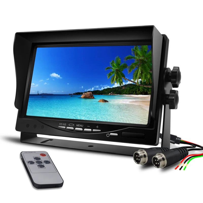 7 Inch Creen HD LCD Display Car Rear View Monitor Sunshade  12V/24V for Vehicle Backup Camera CCTV Home Security Surveillance