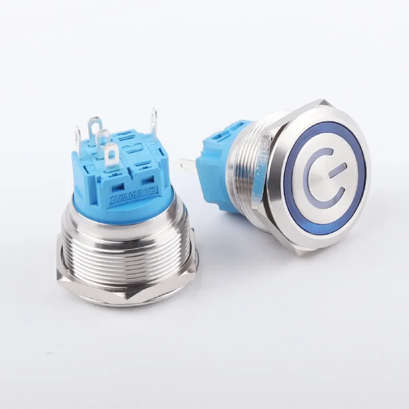 12 / 16 / 19 / 22mm Metal Button Switch Power Button 5V 12V 24V 220V Waterproof Round Button LED Light Self Locking Reset Button