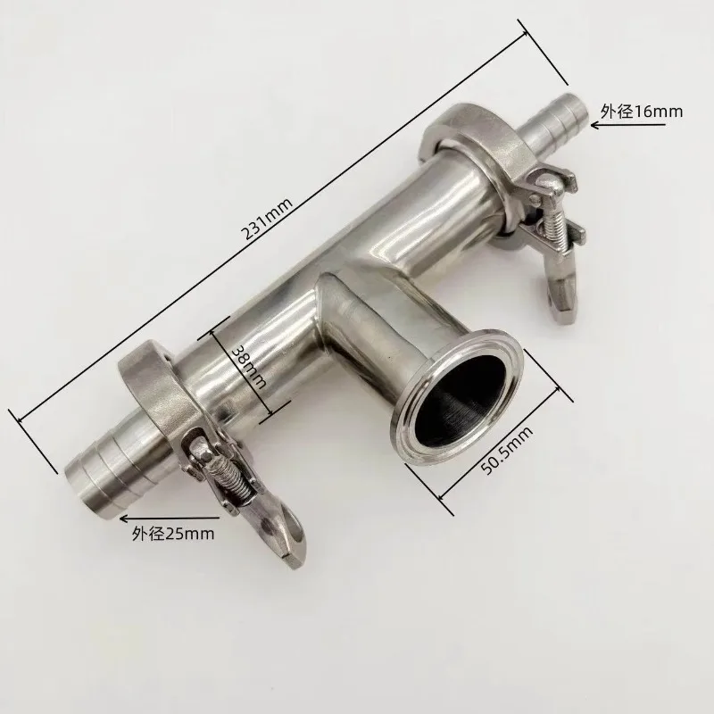 Pneumatic filling machine stainless steel three-way check valve, liquid inlet and outlet three-way pipe valve