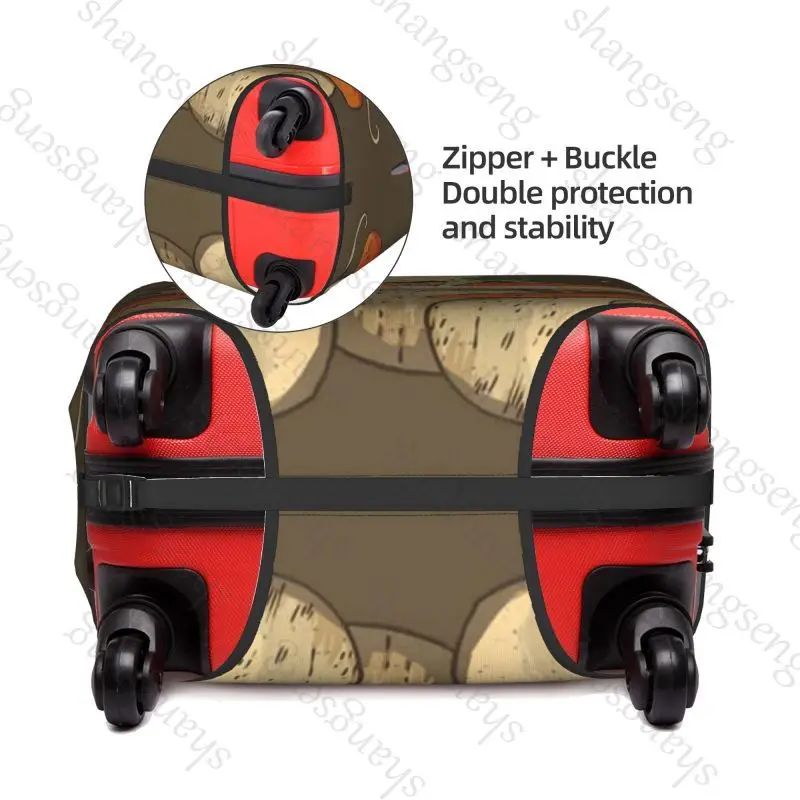 Aesthetic Frog Mushroom Travel suitcase protective case, suitcase cover, elastic protection, washable Luggage cover, 18-32 in