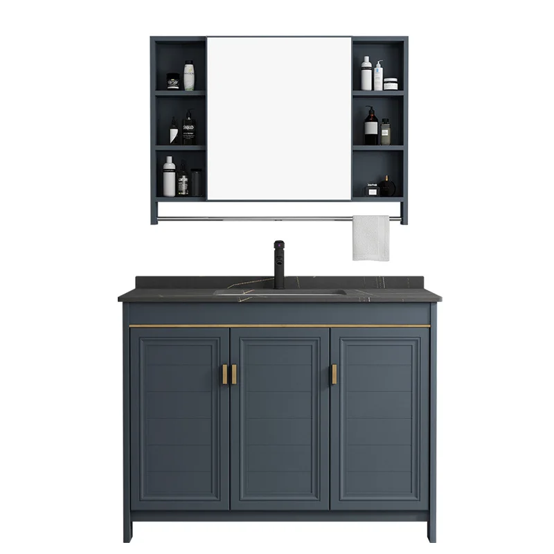 Slate floor-to-ceiling wash basin cabinet combined space aluminum bathroom cabinet integrated washbasin pool toilet washbasin