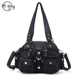 PU Lady Bag Women Handbag Fashion Shoulder Bag Soft Hobos Messenger Top-handle Handbag Satchel FrontPockets Purse Bolsas De Dama
