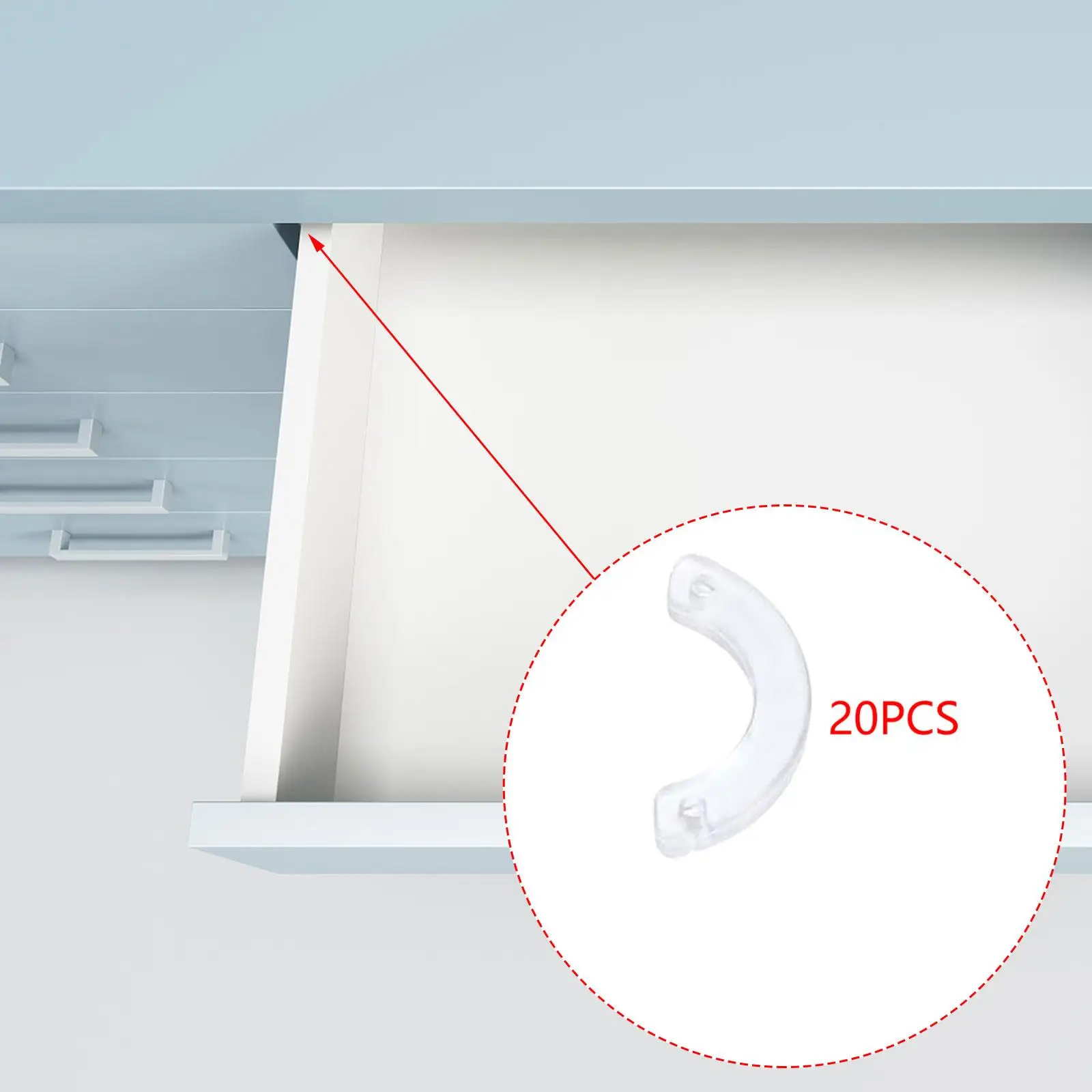 Drawer Replacement Part Drawer Slides Stopper Compact Secure Non Slip Hardware for Storage Cabinet Use